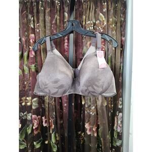 Cacique - Lane Bryant Taupe & Cream Lace Lightly Lined Balconette Bra 46C New